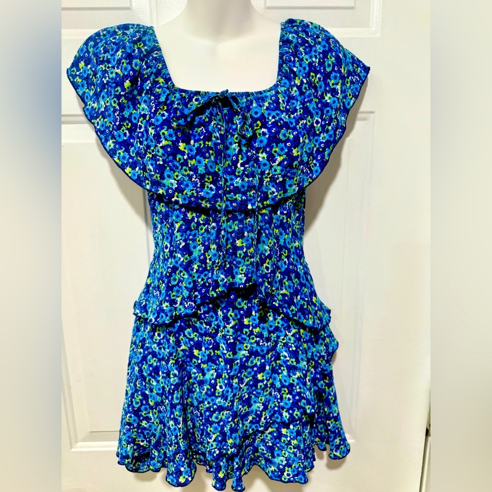Zara jumpsuit floral blue